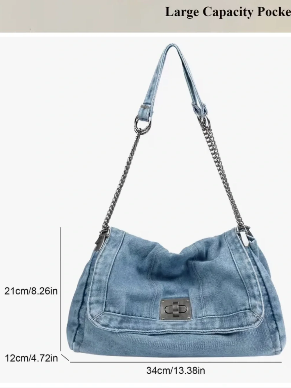Sorority AKA  Denim Patch Convertible handbag- Blue